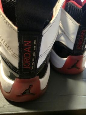 Jordan Kids' High-Top Sneakers in White, Black & Red